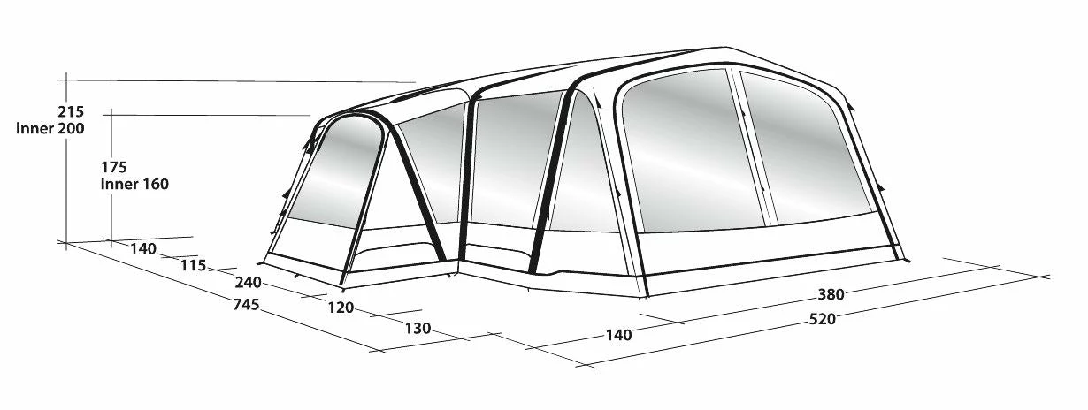 Outwell Airville 6SA Air Tent 2022 - Image 2