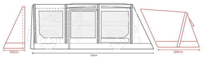 Outdoor Revolution Movelite T4E PC LOW Drive Away Awning - Image 4