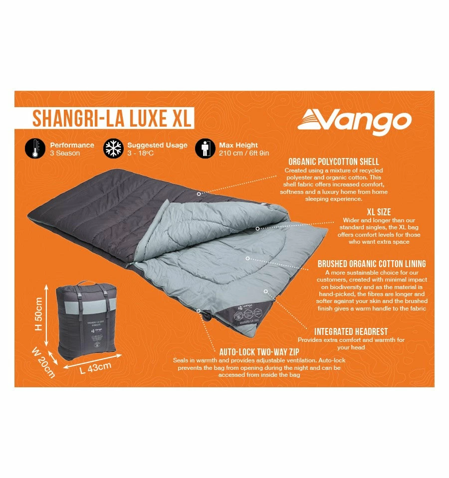 Vango Shangri-La Luxe XL Single Sleeping Bag - Image 3